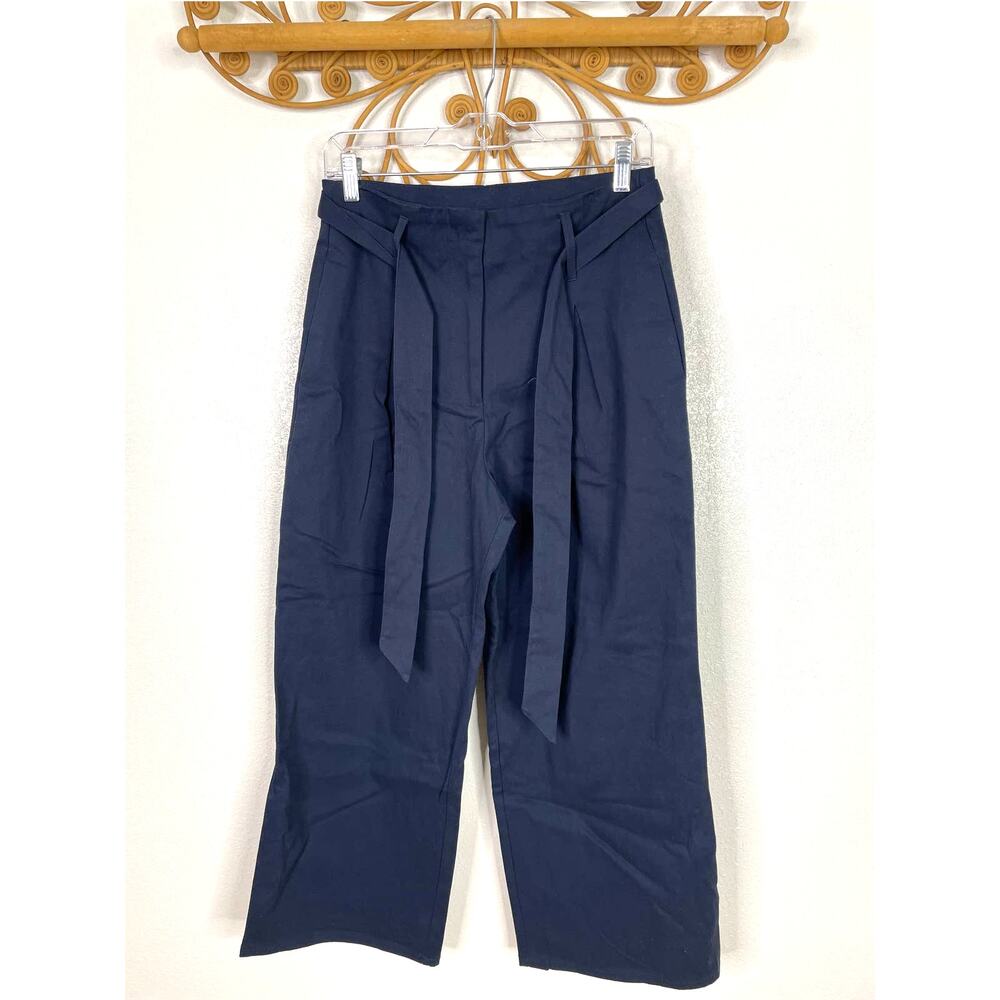 Cotton On belted Wide leg crop pants Navy 6
